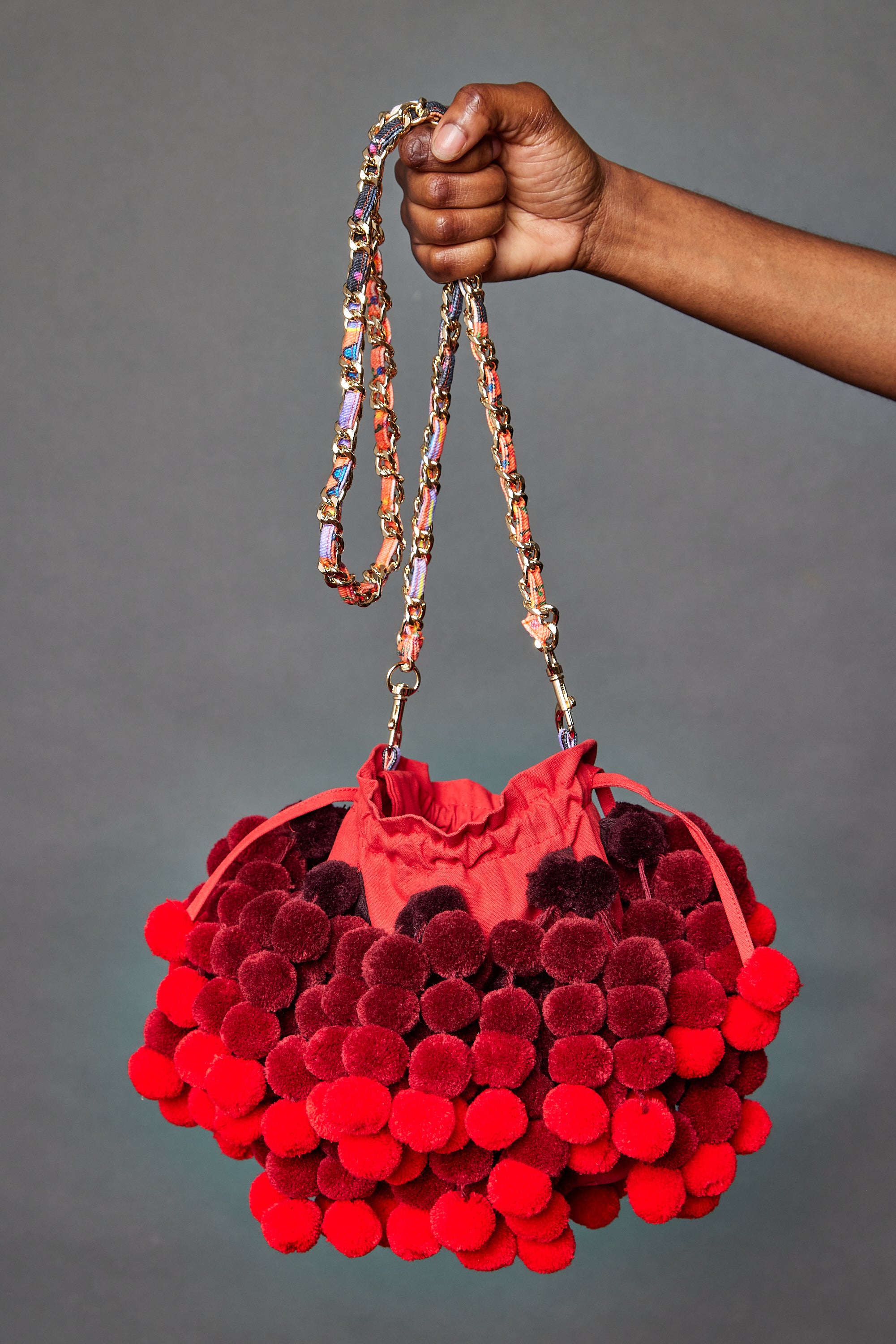 Pom-Pom Bag: Red