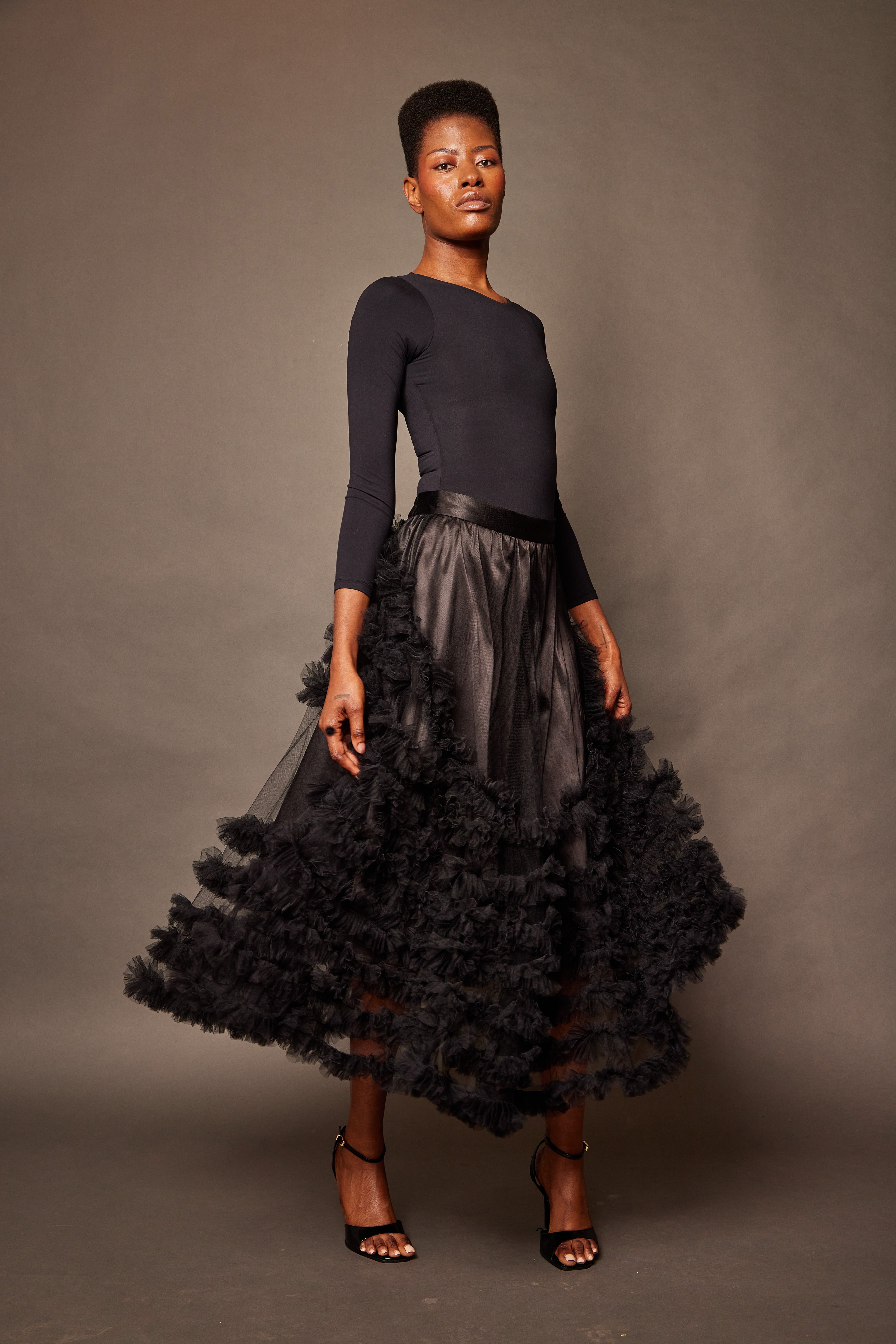 Cascade Skirt — Obsidian