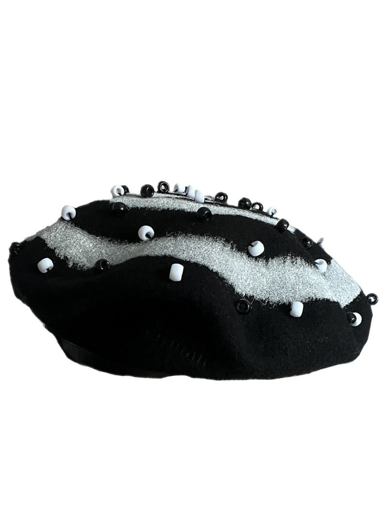 Spiral Beret – Black and White