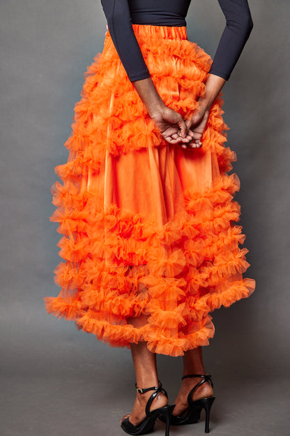 Impasto Skirt: Orange