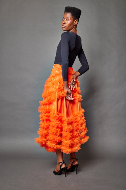 Impasto Skirt: Orange