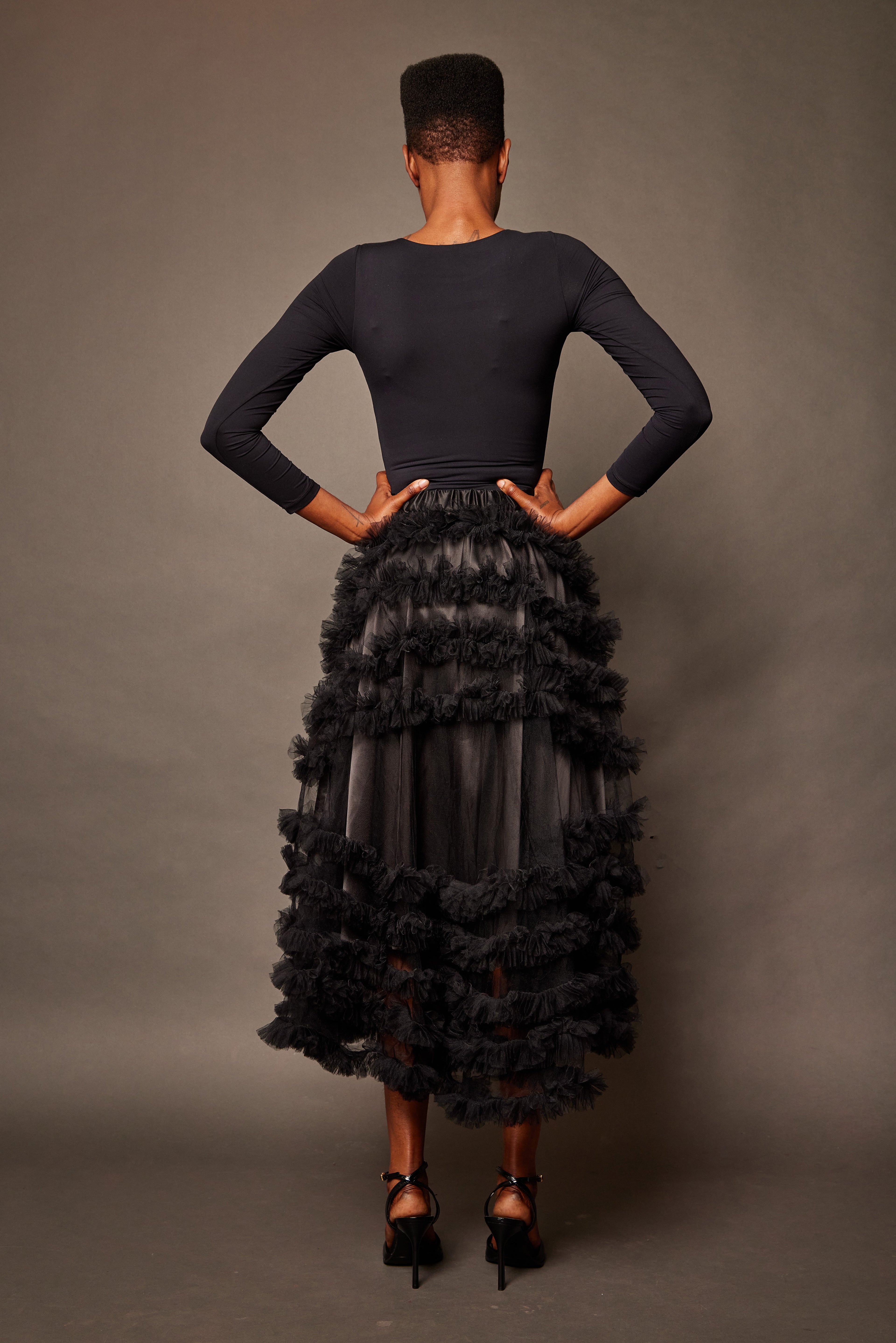 Cascade Skirt — Obsidian