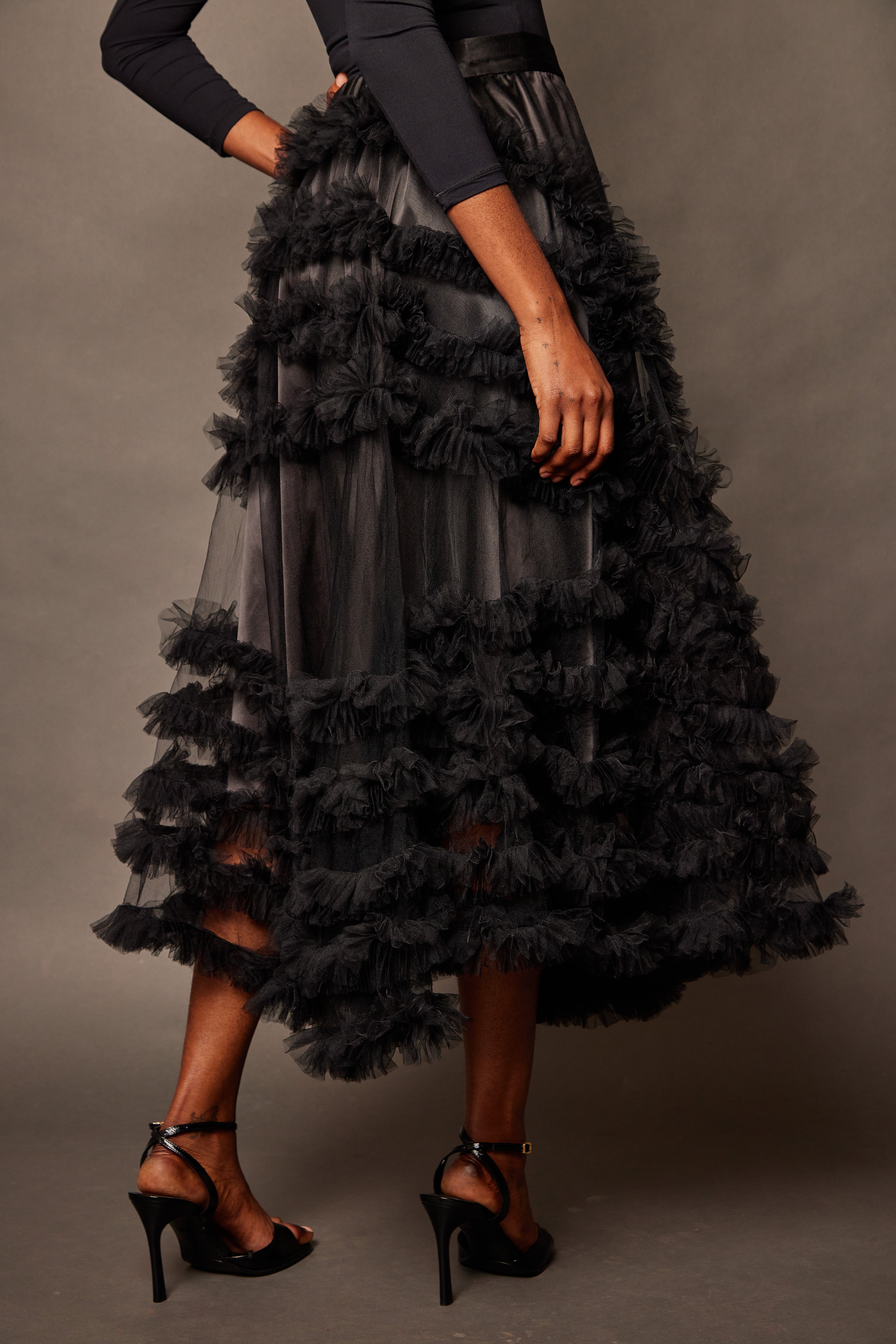 Cascade Skirt — Obsidian