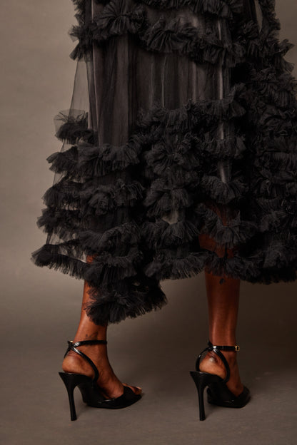 Cascade Skirt — Obsidian