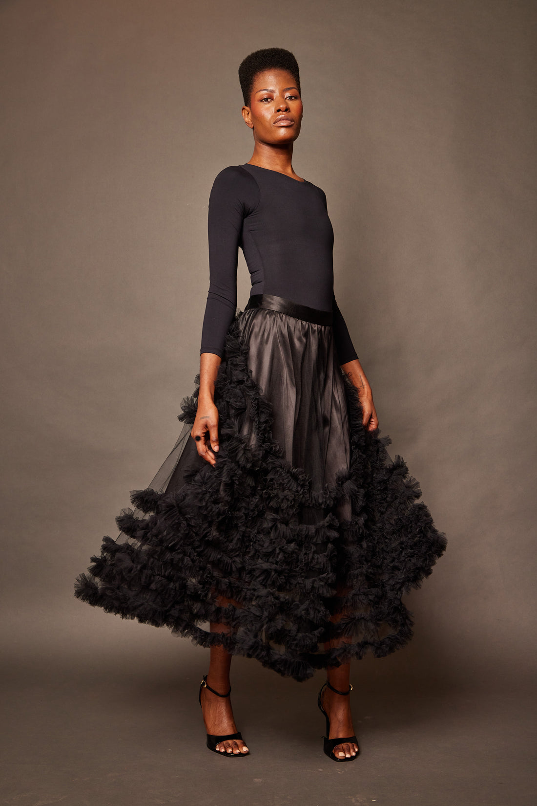 Cascade Skirt — Obsidian