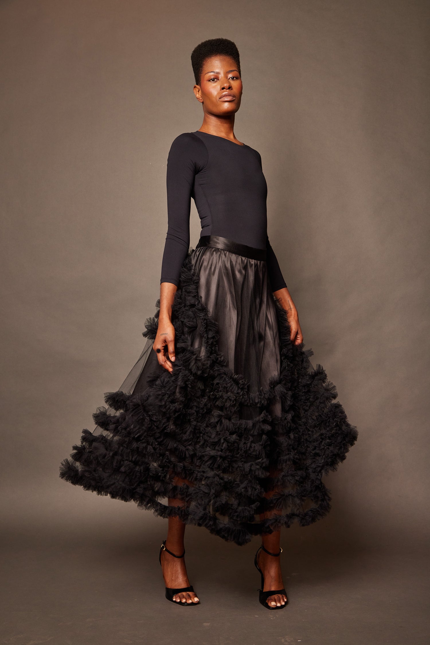 Cascade Skirt — Obsidian