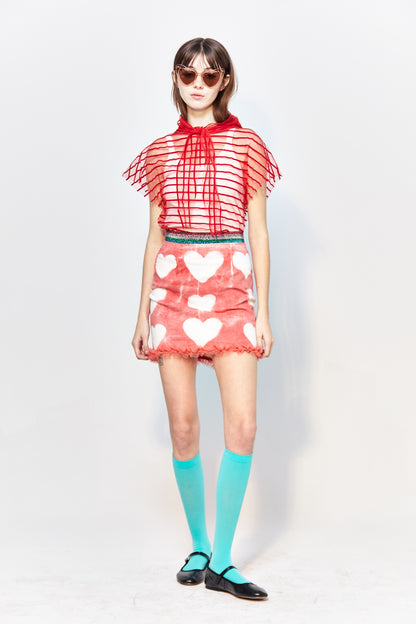 Faded Hearts Mini Skirt