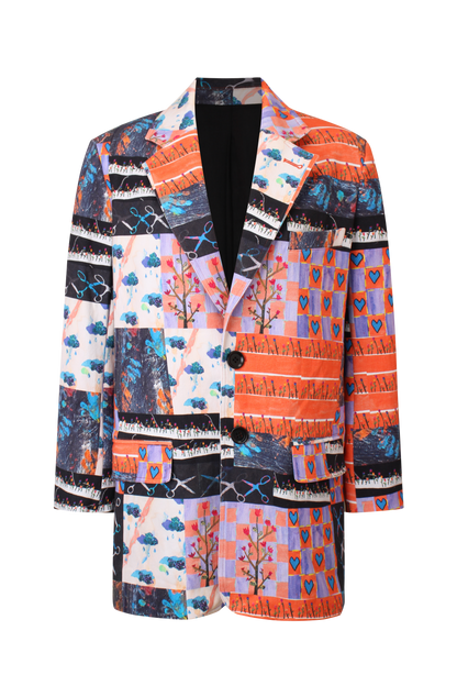 Unisex Mixed Media Blazer