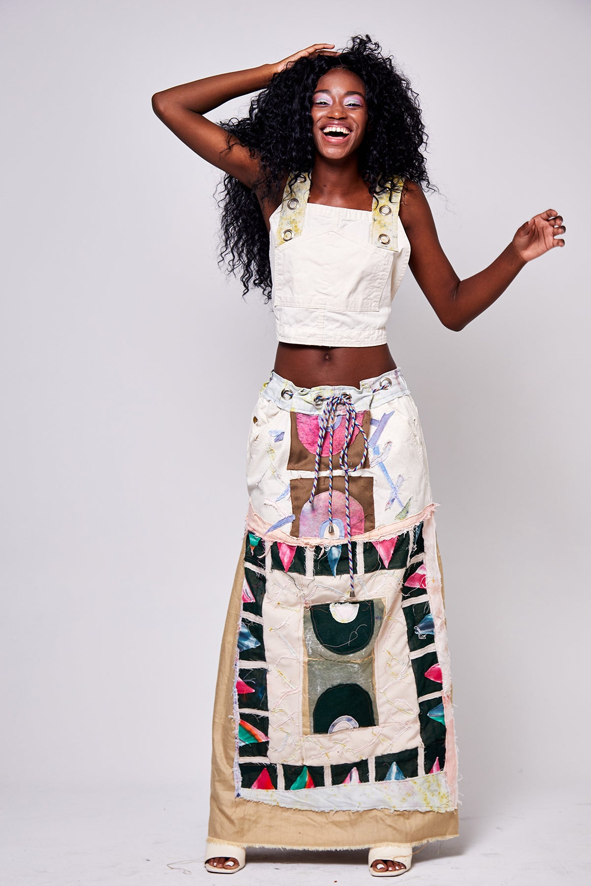 Multi-Colored Mosaic Maxi Skirt