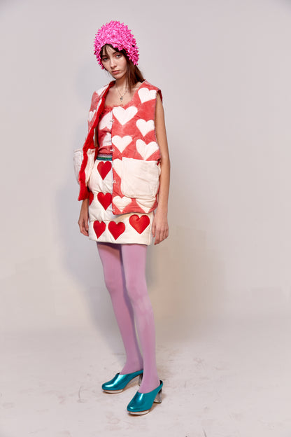 Quilted Hearts Mini Skirt