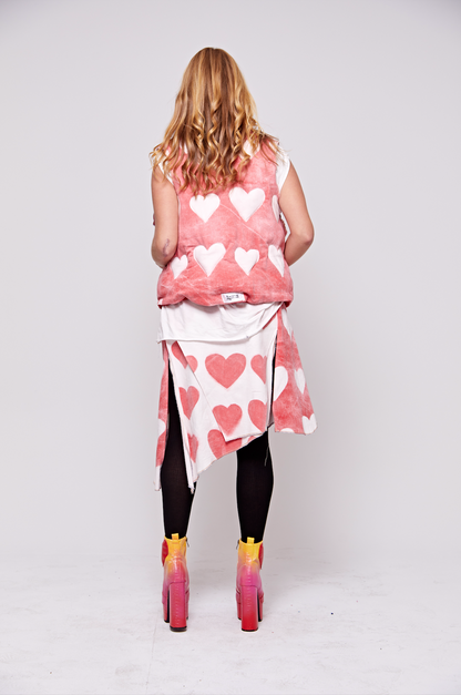 All Over Heart Print Skirt