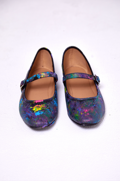 Paint Splatter Mary Janes