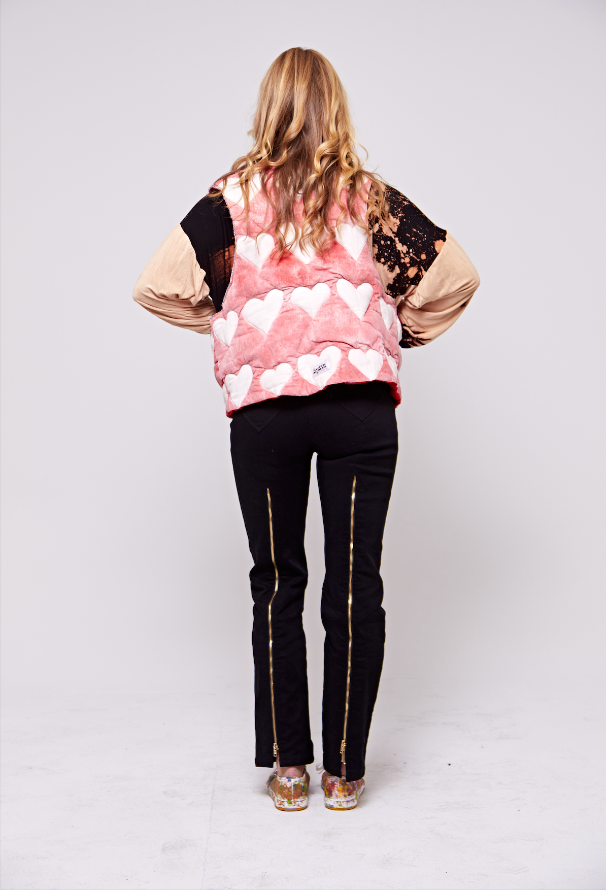 Faded Hearts Reversible Quilted Vest