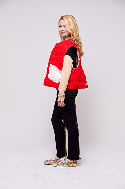 Faded Hearts Reversible Quilted Vest