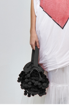 Pom Pom Handbag - Black