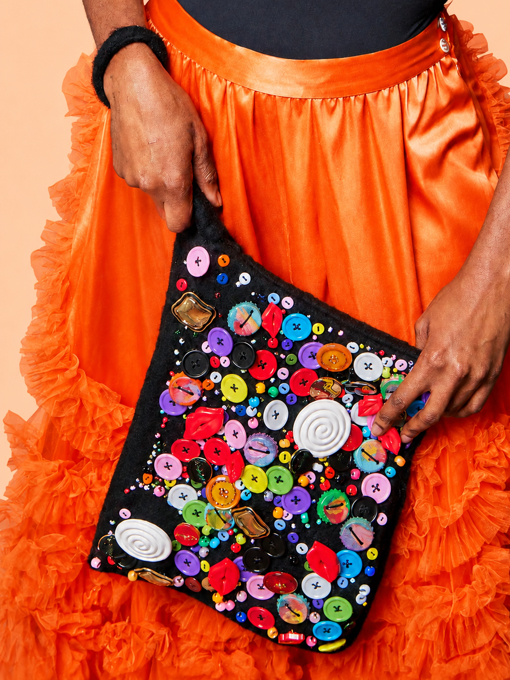 Multicolor Button Bag