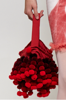Pom Pom Handbag - Red