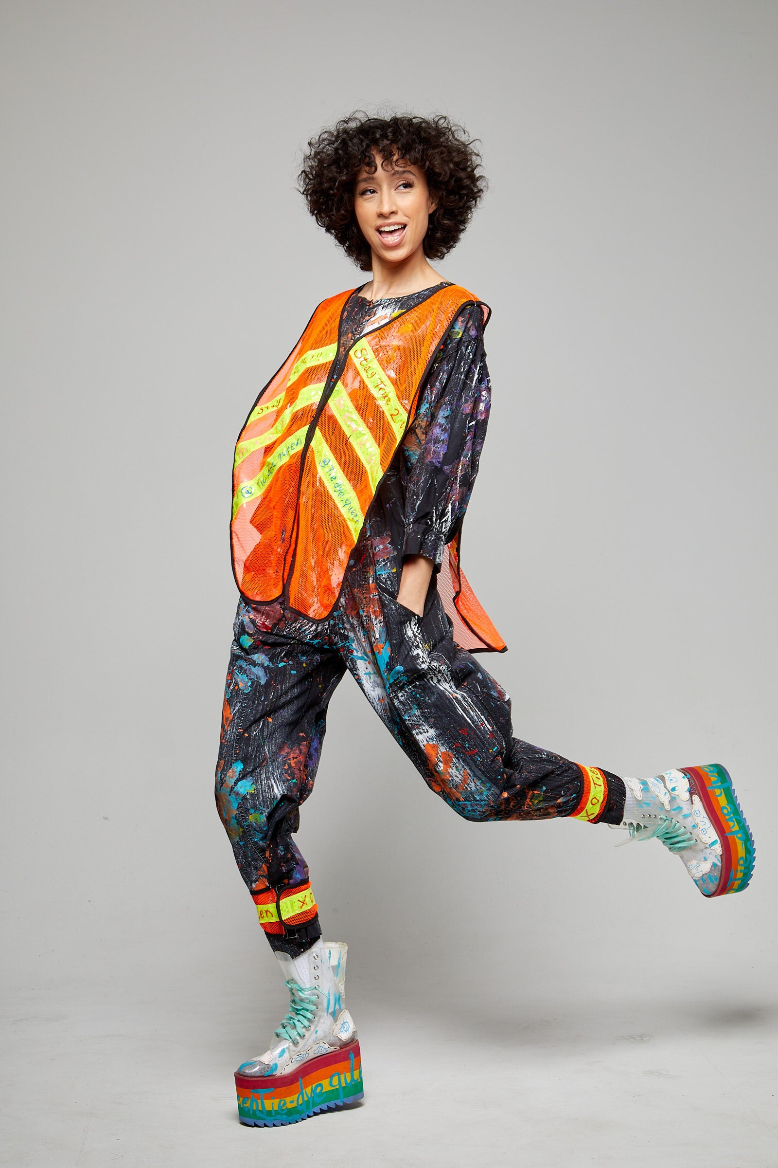 Upcycled Hi-Vis Multi-Colored Jumpsuit